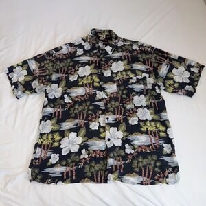 Y2K Rue 21 Guys Shirt Mens XL Hawaiian Short Sleeve Button Up 100% Rayon